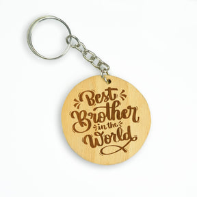 Engraved Wooden Best Brother Keychain