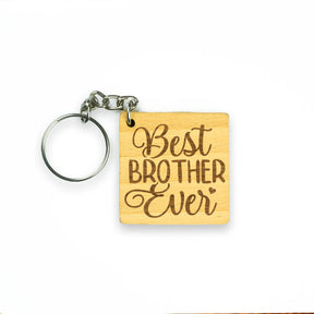 Engraved Wooden Best Brother Ever Keychain Gift