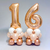 Rose Gold Number Balloon Bouquet