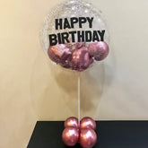 Pink Birthday Wishes Balloon Stand