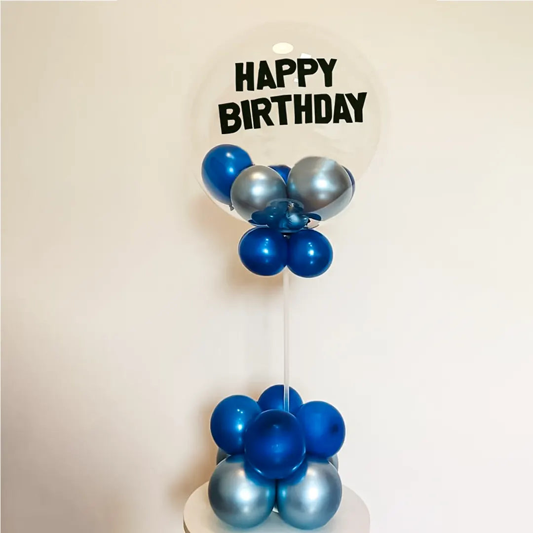 Blue Birthday Wishes Balloon Stand