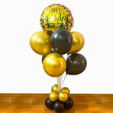 Gold and Black Birthday Balloon Stand