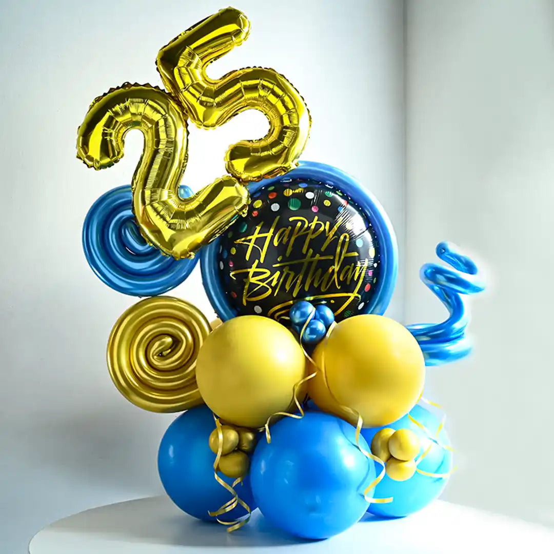 Sparkling 25th Birthday Balloon Arrangement