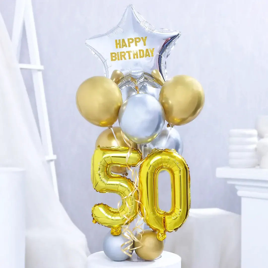 Golden Jubilee Balloon Bouquet