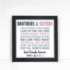 Personalised Brother & Sister Friends Forever Frame