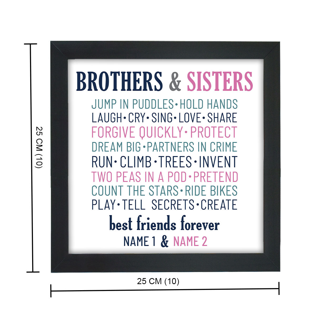 Personalised Brother & Sister Friends Forever Frame