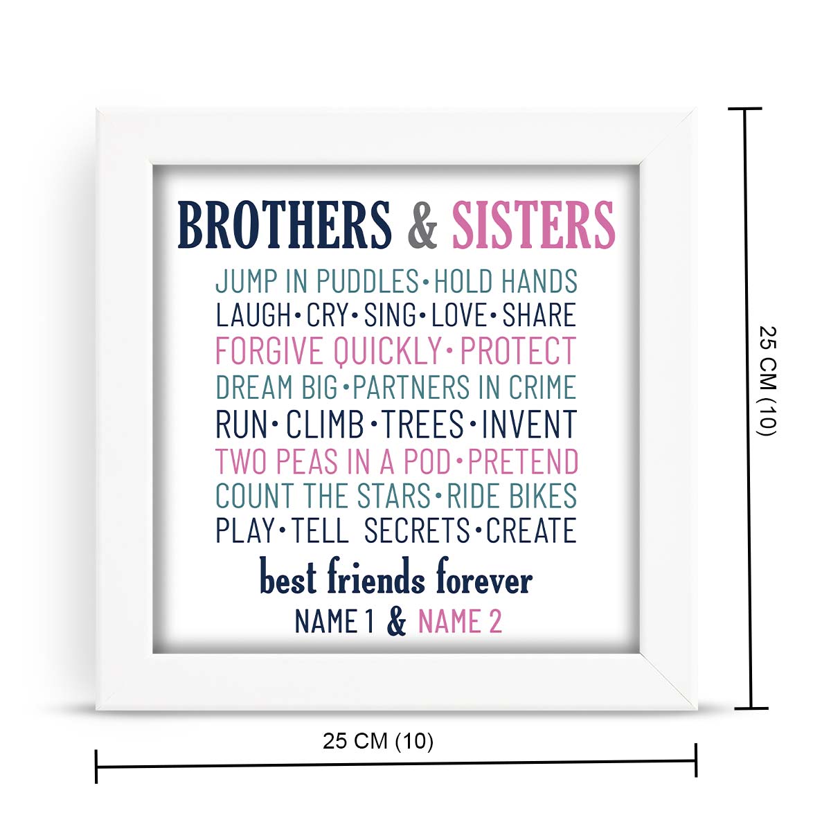 Personalised Brother & Sister Friends Forever Frame