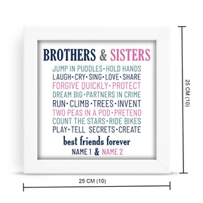 Personalised Brother & Sister Friends Forever Frame