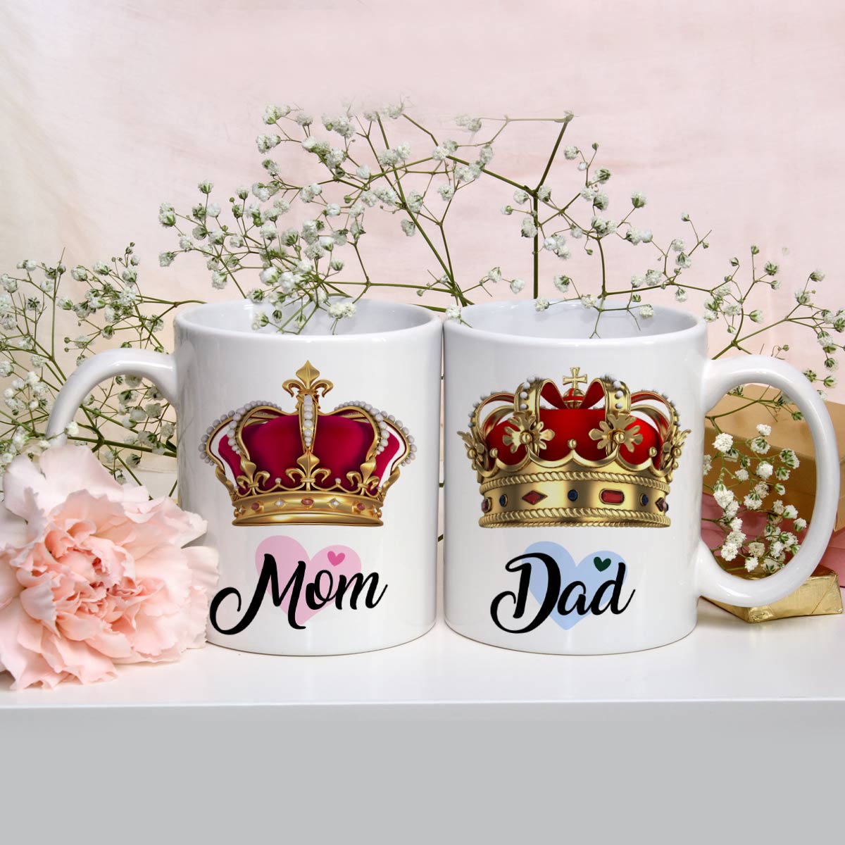 Royal Coffee Mug Gift Set For Mom & Dad-set Of 2