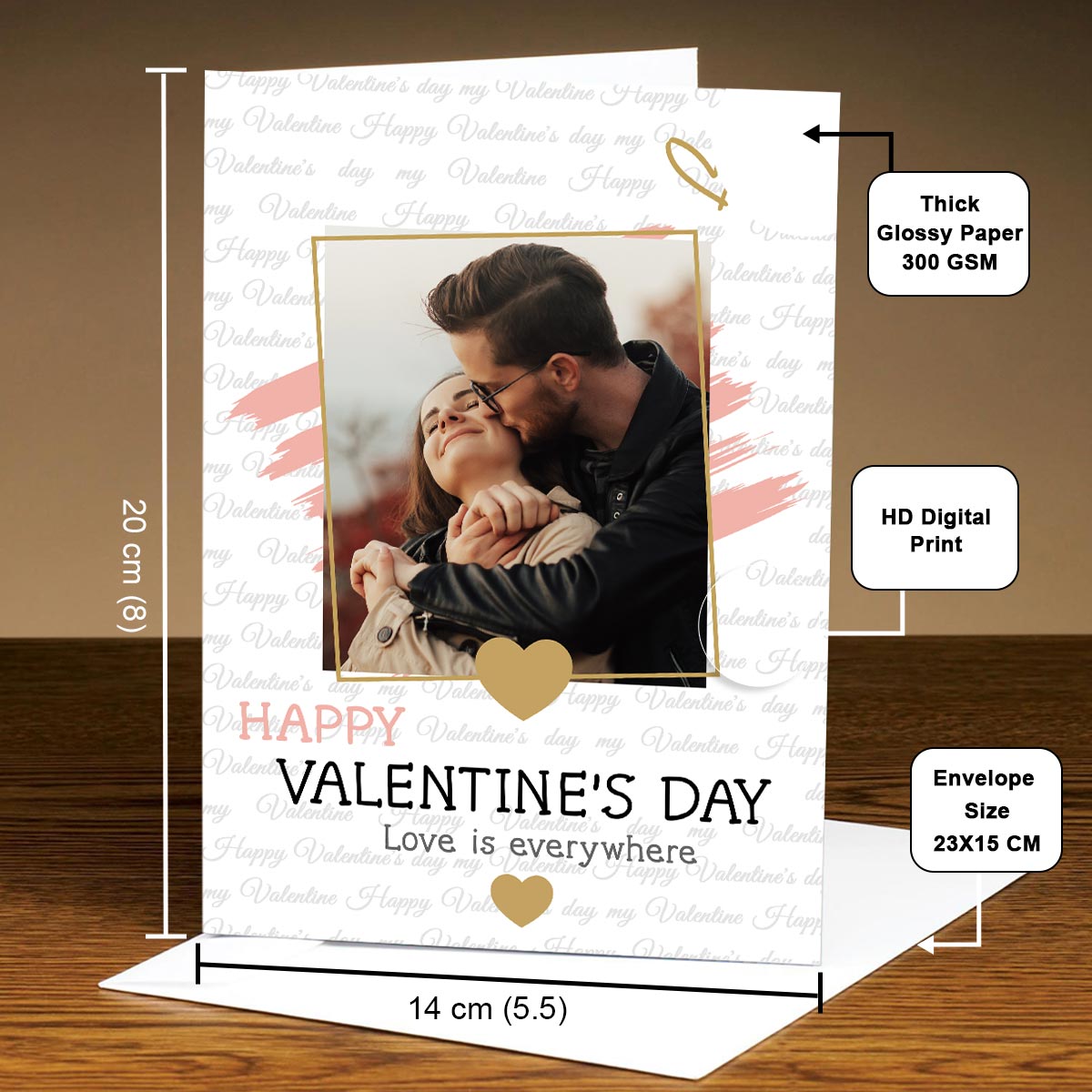 Personalized Love Is Everywhere Valentine's Day Greeting Card for Couple