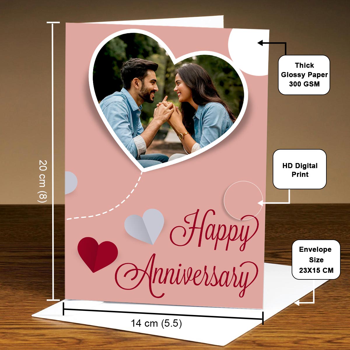 Personalized Happy Anniversary Greeting Card for Couple