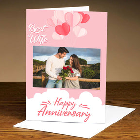 Personalized Best Wife - Happy Anniversary Greeting Card for Couple