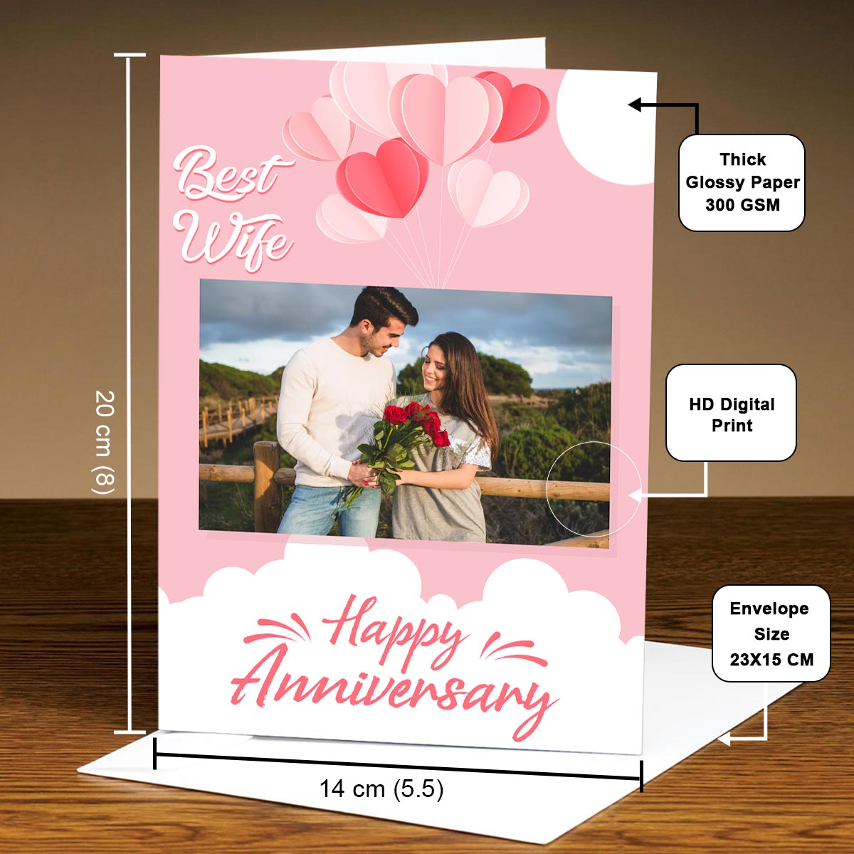 Personalized Best Wife - Happy Anniversary Greeting Card for Couple