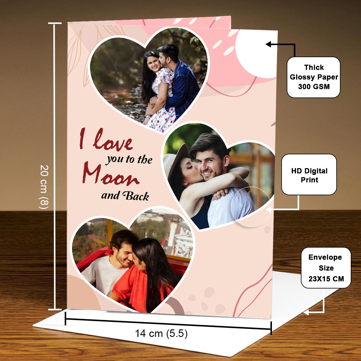 Personalized I Love You to The Moon and Back Greeting Card for Couple