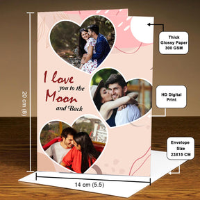 Personalized I Love You to The Moon and Back Greeting Card for Couple