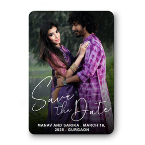 Personalized Save The Date With Photo, Name Rectangular Fridge Magnet Gift For Pre Wedding