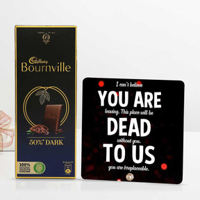 I Can't Believe You Are Leaving Keepsake for Farewell with Chocolate Combo