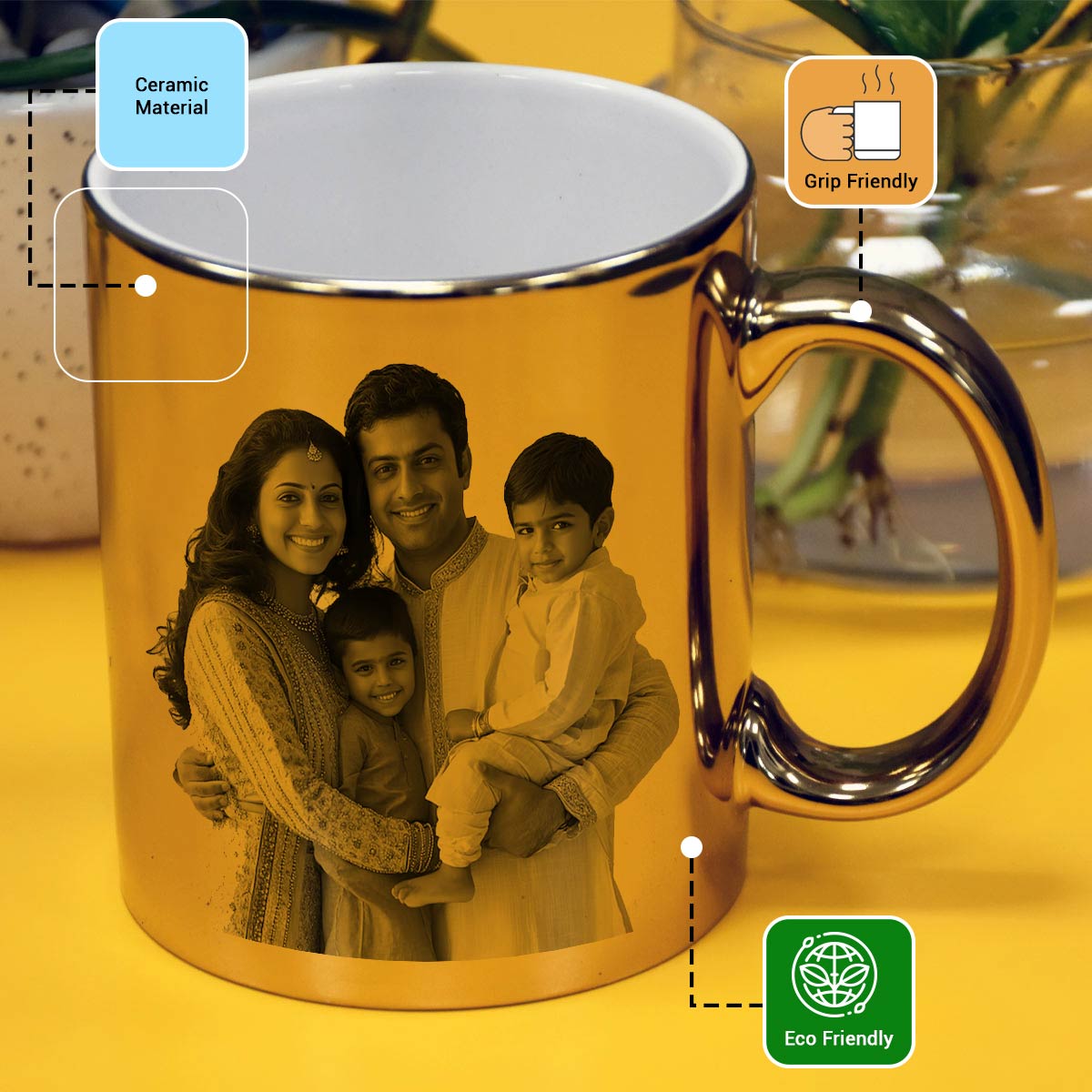 Personalised Family Coffee Mug for Valentine's Day, Anniversary & Birthday