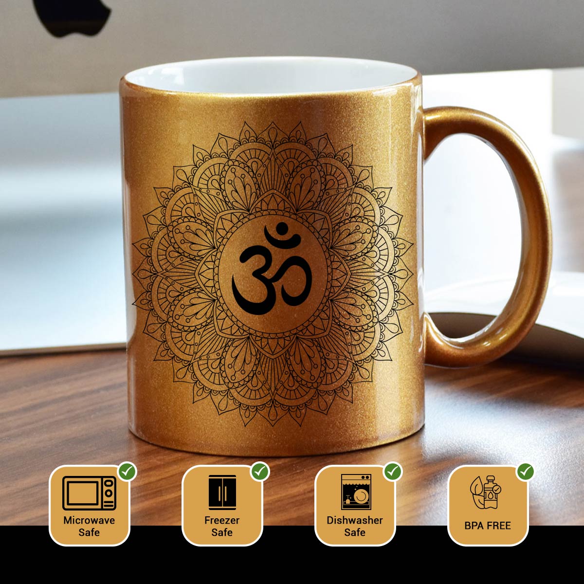 Om Printed Spiritual Coffee Mug for Yoga & Meditation