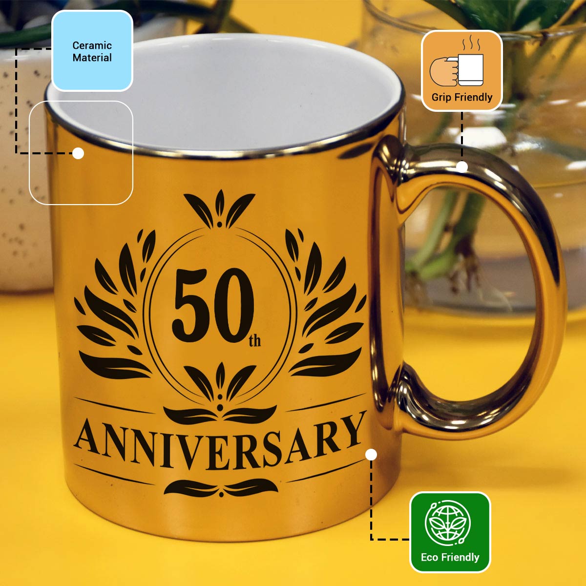 50th Wedding Anniversary Ceramic Coffee Mug Gift