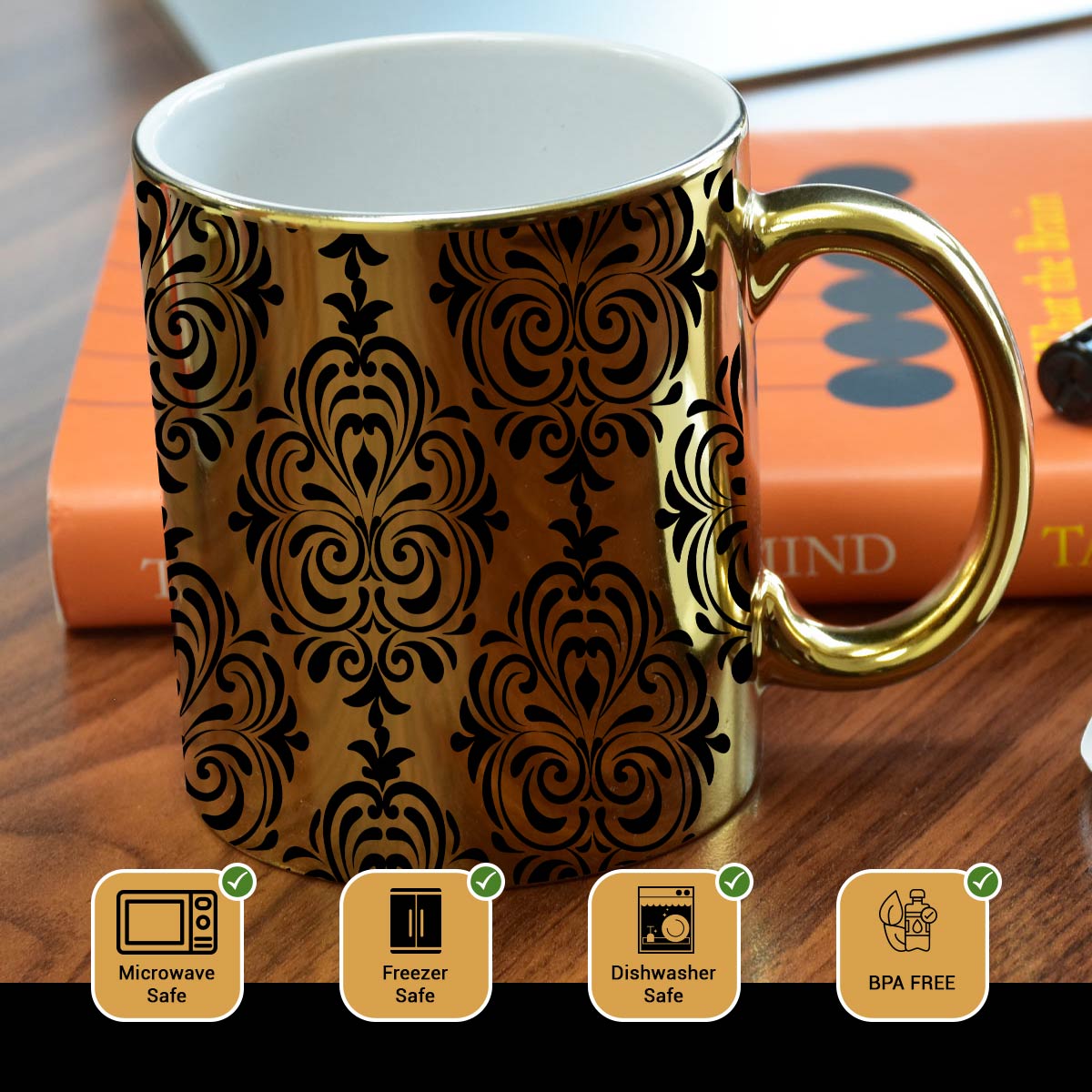 Glossy Ceramic Regal Printed Coffee Mug