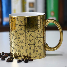 Geometric Matrix Printed Ceramic Coffee Mug