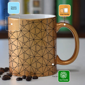 Geometric Matrix Printed Ceramic Coffee Mug