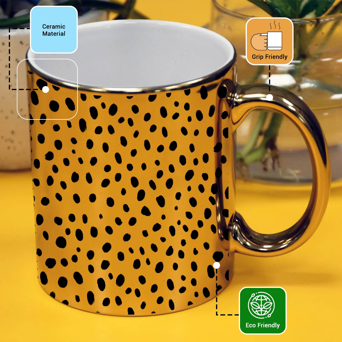 Dots Printed Ceramic Coffee Mug