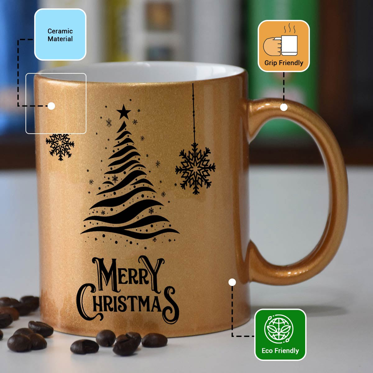 Merry Christmas Ceramic Coffee Mug