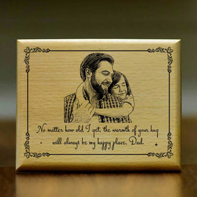 Personalized Quoted Engraved Wooden Photo Frame for Dad