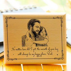 Personalized Quoted Engraved Wooden Photo Frame for Dad