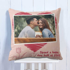 Personalized Valentine Love Photo Cushion for Couple