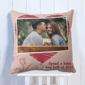 Personalized Valentine Love Photo Cushion for Couple