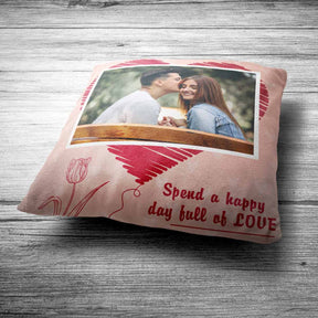 Personalized Valentine Love Photo Cushion for Couple