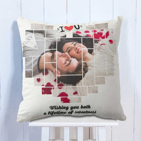 Customized Life Full of Sweetness Photo Cushion for Couple