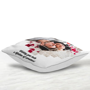 Customized Life Full of Sweetness Photo Cushion for Couple