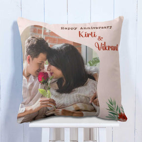 Personalised Happy Anniversary Photo Cushion for Wedding Couple