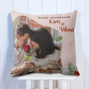 Personalised Happy Anniversary Photo Cushion for Wedding Couple