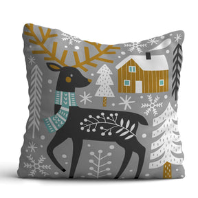 Set of 4 Decorative Animal Printed Cushion for Christmas