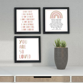 Motivational Wall Decor for Kids Frame Set of 3
