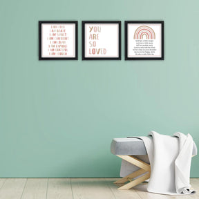 Motivational Wall Decor for Kids Frame Set of 3