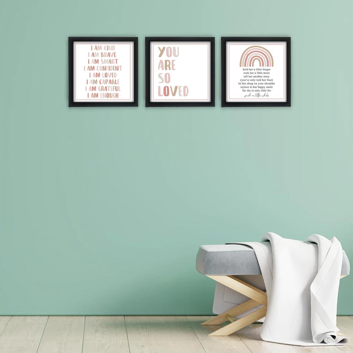 Motivational Wall Decor for Kids Frame Set of 3