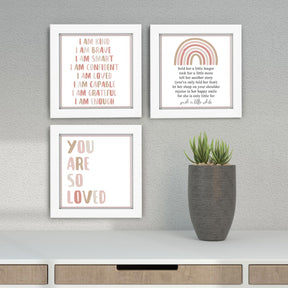 Motivational Wall Decor for Kids Frame Set of 3