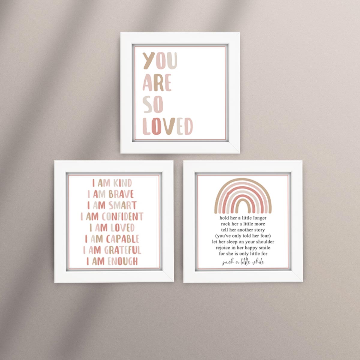 Motivational Wall Decor for Kids Frame Set of 3