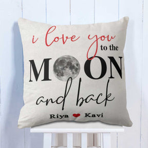 Customized I Love You To The Moon & Back Cushion for Valentine's Day