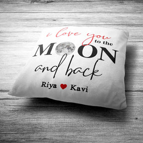 Customized I Love You To The Moon & Back Cushion for Valentine's Day