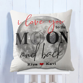 Customized I Love You To The Moon & Back Cushion for Valentine's Day