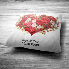 Personalized Romantic Heart Cushion for Couple