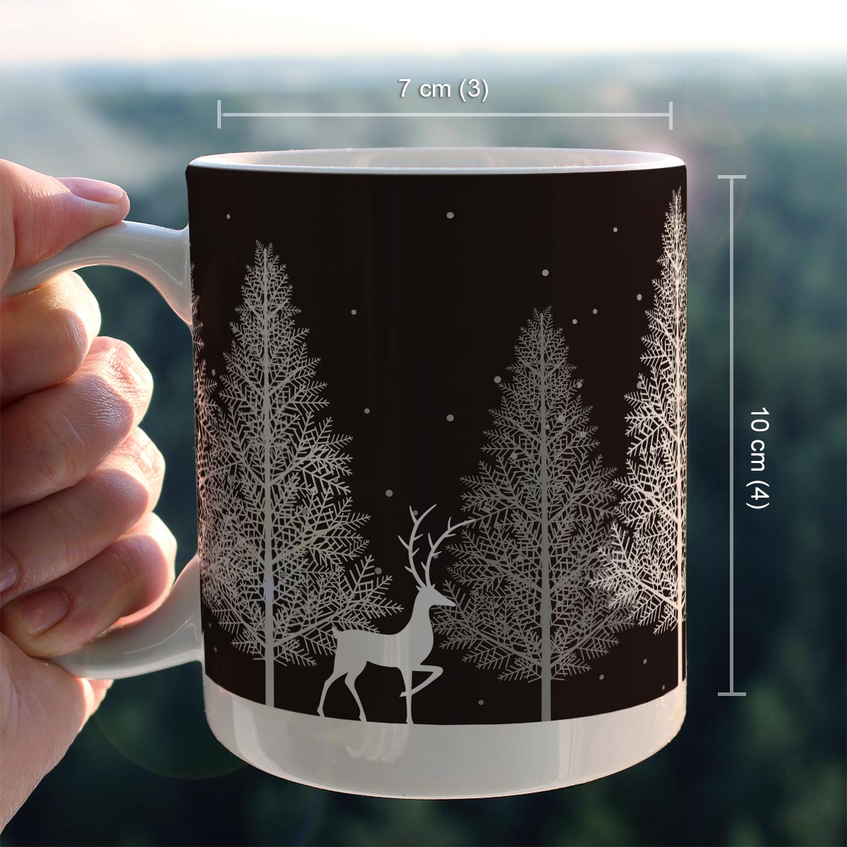 Deer Printed Coffee Mug for Merry Christmas