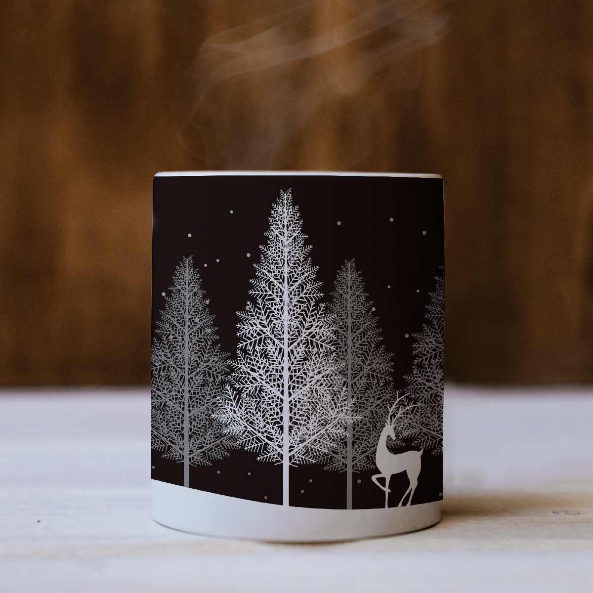 Deer Printed Coffee Mug for Merry Christmas